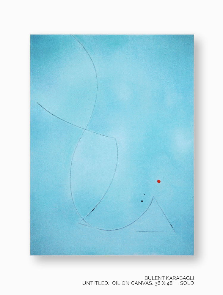 Untitled | Blue by Bulent Karabagli - Minimalist Paintings and other Fine Arts